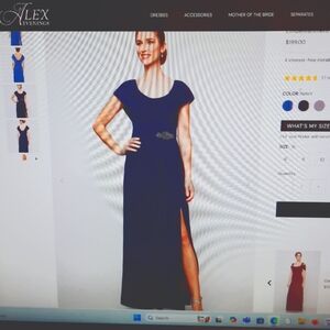 Alex Evening Dress, size 16, Navy.